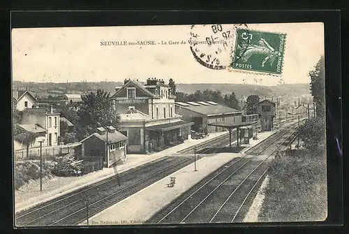 AK Neuville-sur-Saone, La Gare de Villevert-Neuville