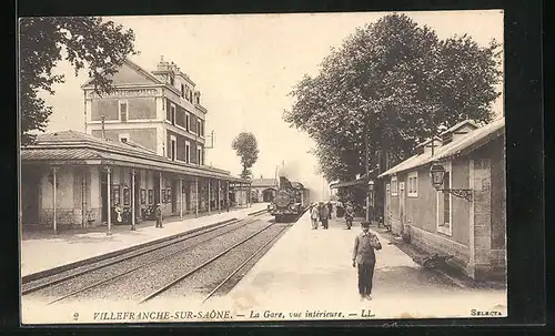 AK Villefranche-sur-Saône, La Gare, Vue intérieure