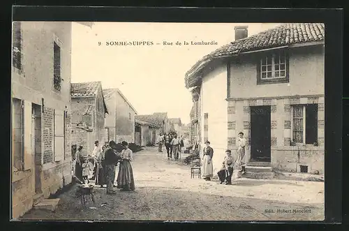 AK Somme-Suippes, Rue de la Lombardie