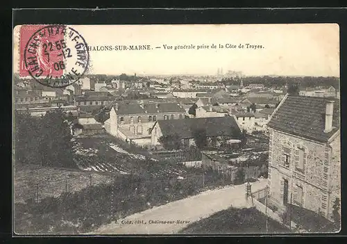 AK Chalons-sur-Marne, Vue générale prise de la Coté de Troyes