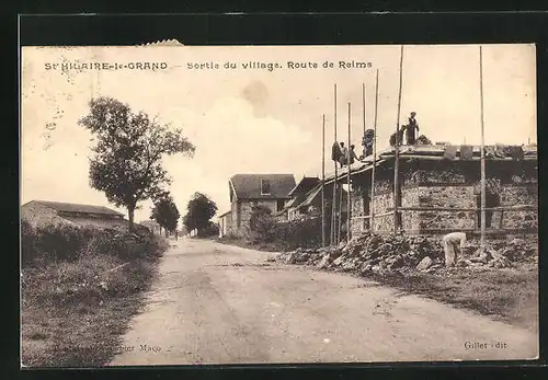 AK St-Hilaire-le-Grand, Sortie du village, Route de Reims