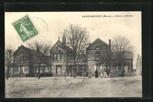 AK Passy-Origny, Mairie et Ecoles