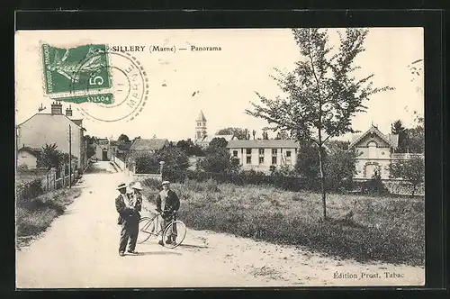 AK Sillery, Strassenblick mit Fahrradfahrer