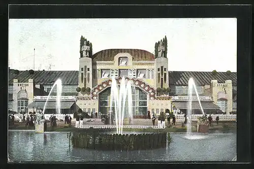 AK Zwickau, Gewerbe- und Industrie-Ausstellung 1906, Hauptportal