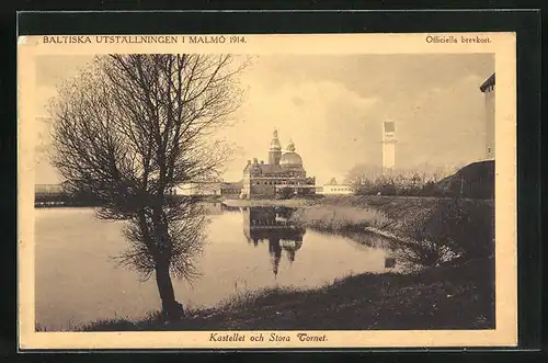 AK Malmö, Ausstellung, Baltiska Utställningen 1914, Kastellet och Stora Tornet