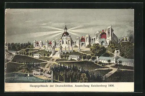 AK Reichenberg, Hauptgebäude der Deutschböhm. Ausstellung 1906