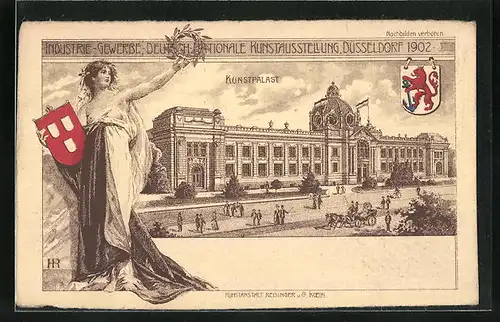 AK Düsseldorf, Industrie-Gewerbe, -Deutsch-Nationale Kunstausstellung 1902 - Kunstpalast