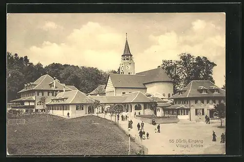 AK Bern, Landes-Ausstellung 1914, Dörfli, Eingang