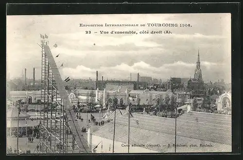 AK Tourcoing, Exposition Internationale 1906, vue d`ensemble, côte droit