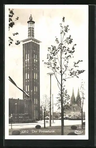 AK Köln, Ausstellung Pressa 1928, Pressaturm