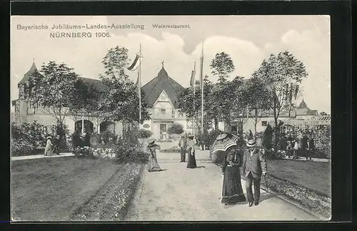 AK Nürnberg, Bayerische Jubiläums-Landes-Ausstellung 1906, Weinrestaurant