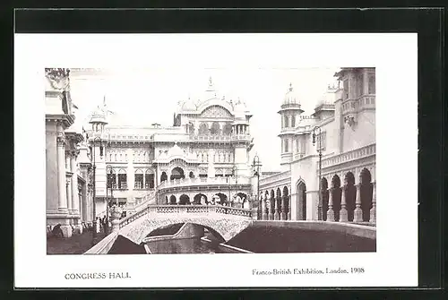 AK London, Franco-British Exhibition 1908, Congress Hall, Ausstellung