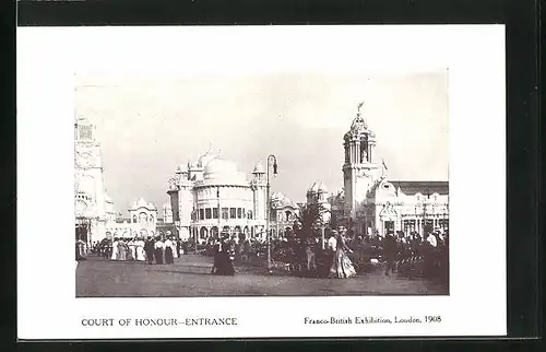 AK London, Franco-British Exhibition 1908, Court of Honour, Entrance, Ausstellung