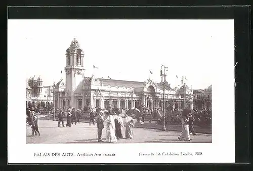AK London, Franco-British Exhibition 1908, Palais des Arts, Ausstellung