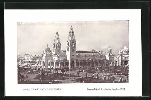 AK London, Franco-British Exhibition 1908, Palace of Woman`s Work, Ausstellung