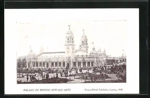 AK London, Franco-British Exhibition 1908, Palace of British Applied Arts, Ausstellung