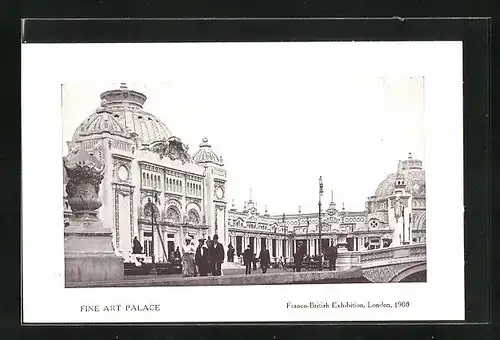 AK London, Franco-British Exhibition 1908, Fine Art Palace, Ausstellung