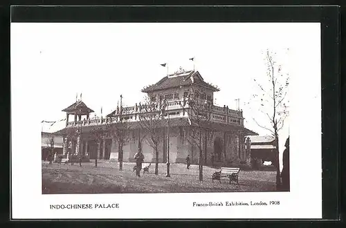 AK London, Franco-British Exhibition 1908, Indo-Chinese Palace, Ausstellung