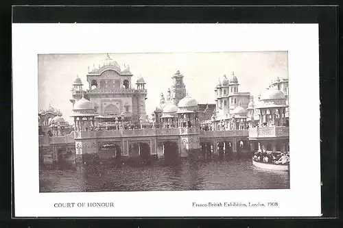 AK London, Franco-British Exhibition 1908, Court of Honour, Ausstellung