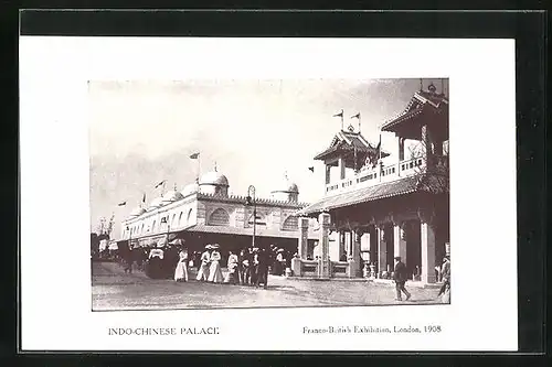 AK London, Franco-British Exhibition 1908, Indo-Chinese Palace, Ausstellung