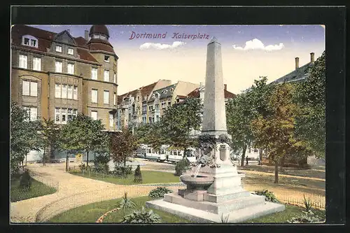 AK Dortmund, Kaiserplatz mit Strassenbahn