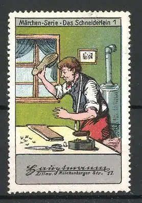 Reklamemarke Märchen-Serie: Das Schneiderlein, Bild 1
