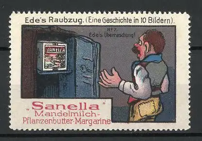 Reklamemarke Sanella Mandelmilch-Pflanzenbutter-Margarine, Ede's Raubzug, Bild 7