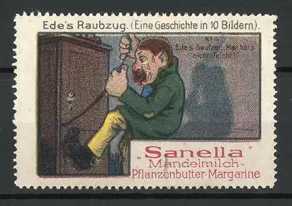 Reklamemarke Sanella Mandelmilch-Pflanzenbutter-Margarine, Ede's Raubzug, Bild 4