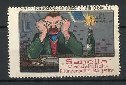 Reklamemarke Sanella Mandelmilch-Pflanzenbutter-Margarine, Ede's Raubzug, Bild 1