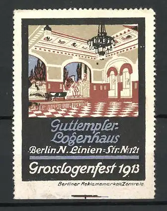 Reklamemarke Berlin, Guttempler-Logenhaus, Linienstrasse 121, Innenansicht
