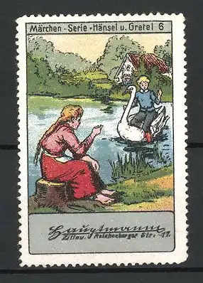 Reklamemarke Märchen-Serie: Hänsel und Gretel, Bild 6, am Fluss