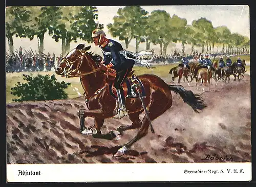 Künstler-AK Döbrich-Steglitz: Adjutant des Grenadier-Regt. 6