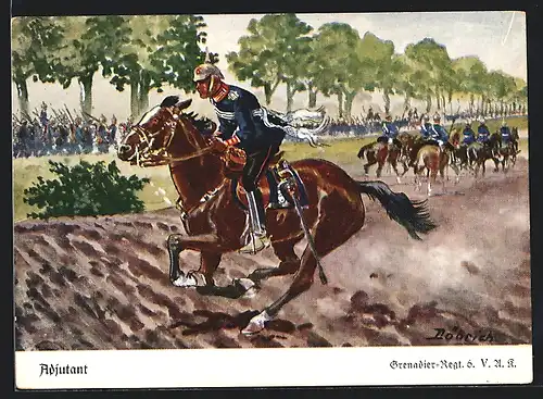Künstler-AK Döbrich-Steglitz: Adjutant des Grenadier-Regt. 6