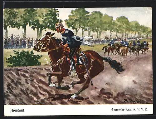 Künstler-AK Döbrich-Steglitz: Adjutant des Grenadier-Regt. 6