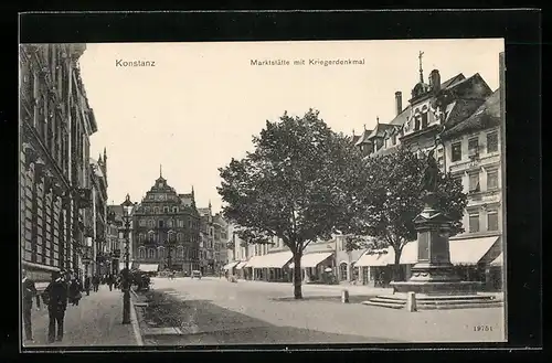 AK Konstanz, Martkstätte mit Kriegerdenkmal