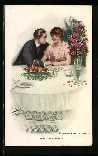 Künstler-AK Lester Ralph: In stolzem Besitz - Paar am Tisch