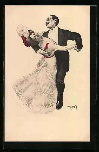 Künstler-AK Ferdinand von Reznicek: Ein tanzendes Paar