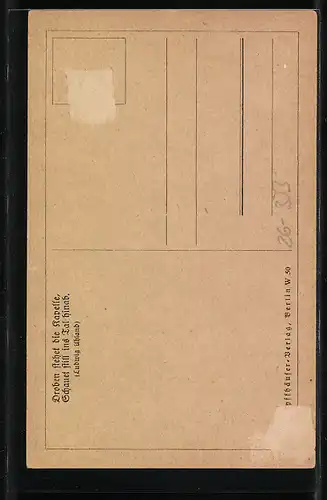 Künstler-AK Robert Kämmerer: Ziegenhirte mit Ziegen an einem Bach in herbstlicher Landschaft