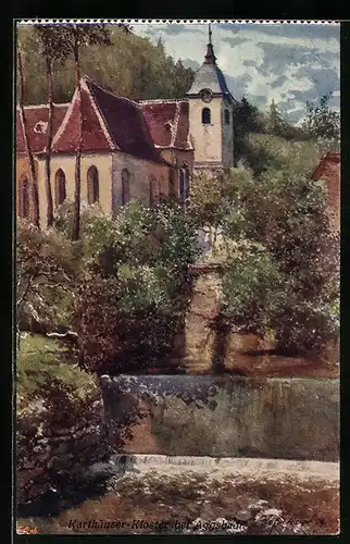 Künstler-AK E.F. Hofecker: Karthäuserkloster bei Aggsbach