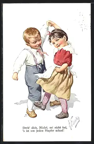 Künstler-AK Karl Feiertag: Kleines Tanzpaar