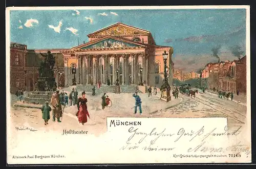 Lithographie München, Partie am Hoftheater