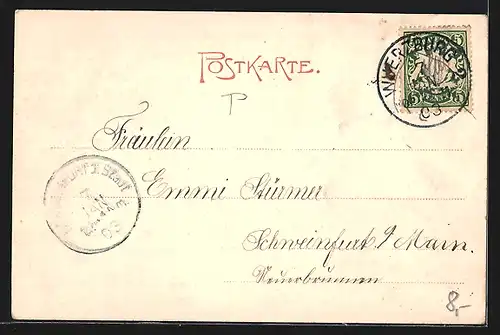 AK Würzburg, Totalansicht von der Festung aus gesehen