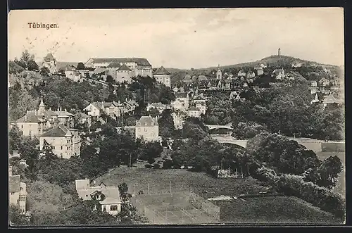 AK Tübingen, Teilansicht der Stadt