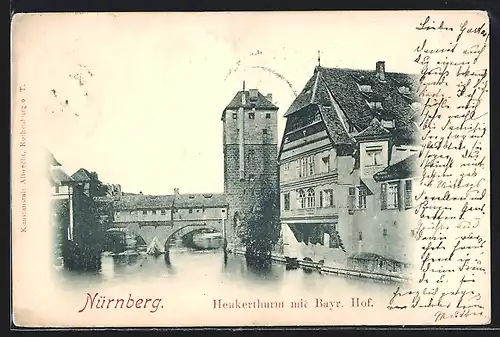 AK Nürnberg, Heakerturm mit Bayrischem Hof