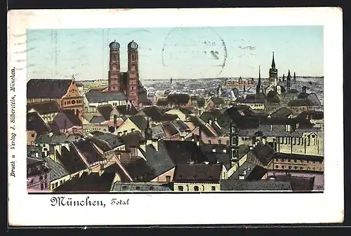 AK München, Totalansicht mit Frauenkirche