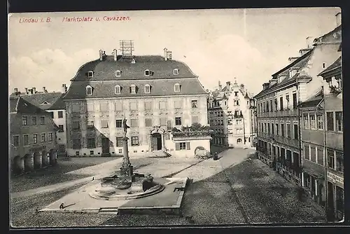 AK Lindau i. B., Marktplatz und Cavazzen
