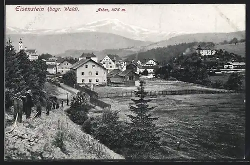 AK Eisenstein, Ortspartie mit Arber