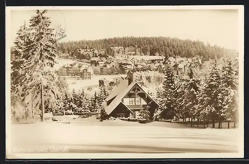 AK Oberhof, Ortsansicht im Winter