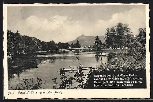 AK Jena, Paradies, Blick nach dem Jenzig