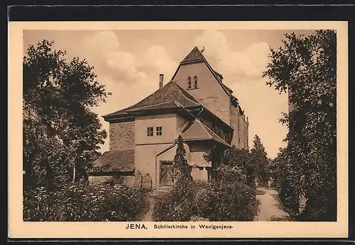 AK Wenigenjena, Blick auf die Schillerkirche